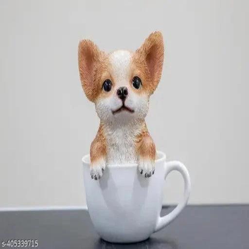 Cute Puppy Figurine for Home, Office, Room Shelf Decoration, Size 5.75 Inches (Chihuahua)