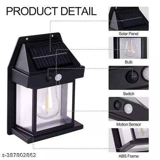 Set of 2 Tungsten Bulb led Solar Outdoor Garden Wall Light with Sensor Wireless ip65 Solar Wall lamp - Springkart 