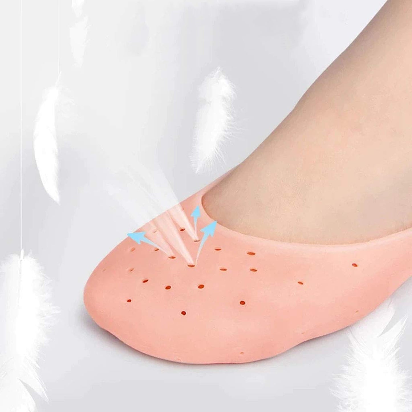 Anti-crack Full Length Silicone Foot Protector Moisturizing Socks (1 Pair Mix Size) - Springkart 