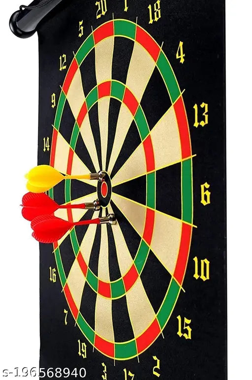 Magnetic Power with Double Faced Portable and Foldable Dart Game with 4 Colourful Non Pointed Darts