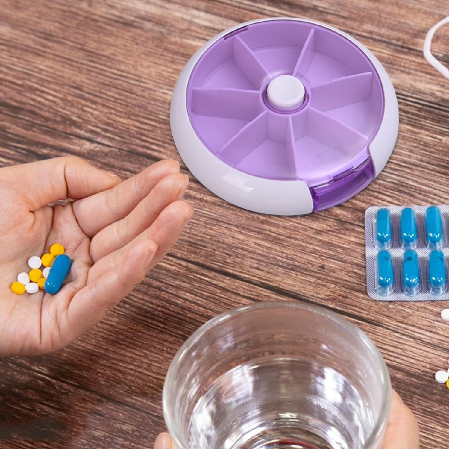 12609 Pill Box Medicine Dispenser 7-day Week Weekly Whee Cute Portable Fruit Style 7 Grid Seal Rotation Pill Organizer Medicine Box (1 Pc) - Springkart 