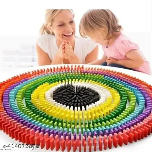 A 60 PCS Color plastic Dominos Blocks Set, Kids Game Educational Play Toy, Domino Racing Toy Game (Multicolor)