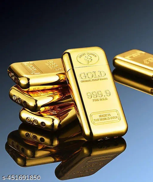 Gold Square bar high Flame Cigarette Pocket Windproof and flameless Lighter - Springkart 