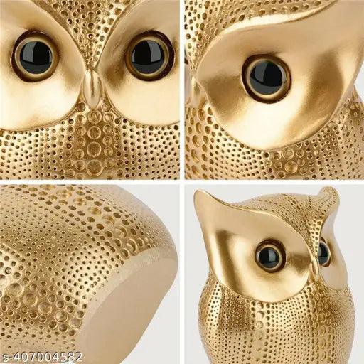 Modern Classy Lucky Owl Resin Art Figure Showpiece