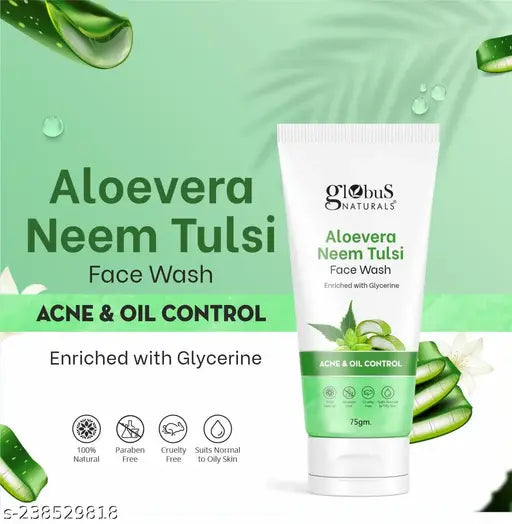 Naturals Face Wash Combo For All Skin Types, Set Of 3, Aloe Vera Neem Tulsi Face Wash, Vitamin C (75 gm Each) - Springkart 