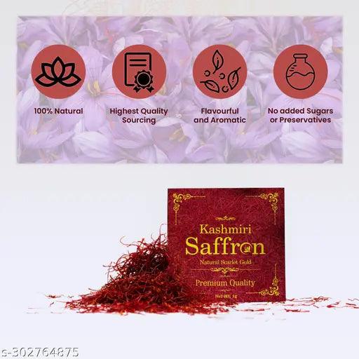 Pure Kashmiri Saffron - 1 Gram (Pack of 2)