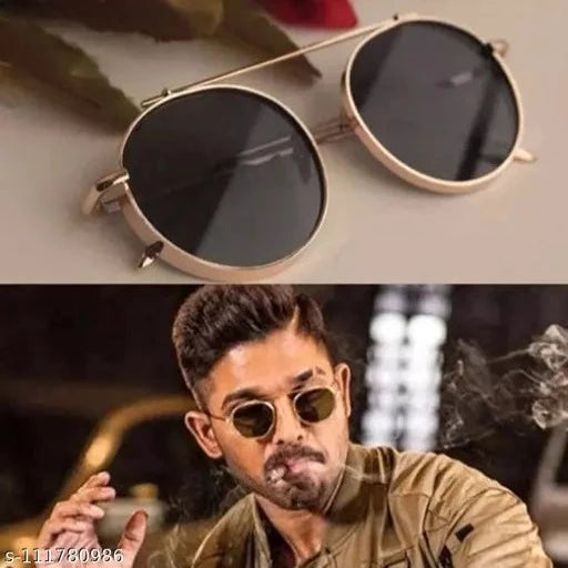 Stylish Arzonai Unisex Round Sunglasses Inspired from Allu Arjun Sunglass for Men and Women - Springkart 