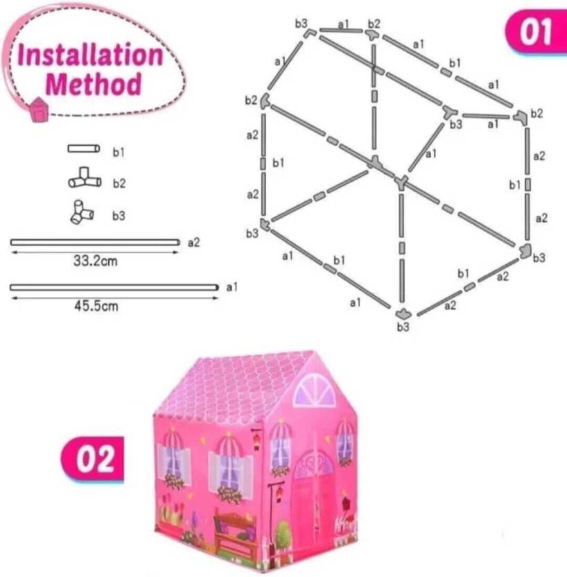 Toyskart Doll House kids play tent house toys for kids(Big Size)  (Pink)