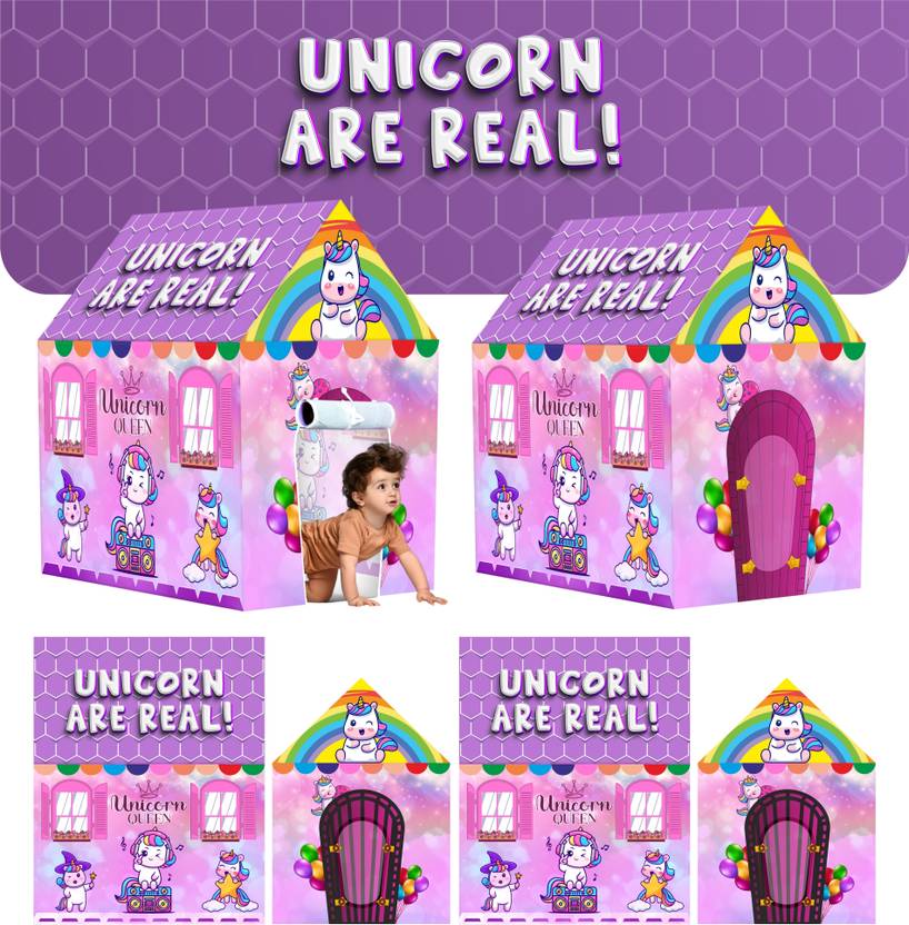 TOOBIL Unicorn Are Real Kids Play Tent House  (Multicolor)