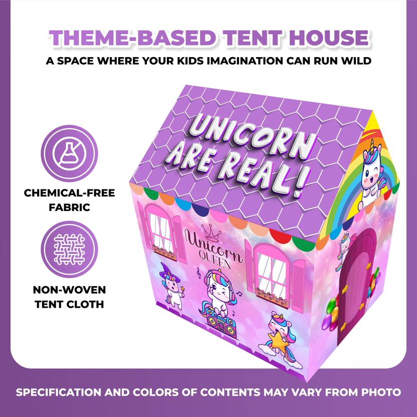 TOOBIL Unicorn Are Real Kids Play Tent House  (Multicolor)