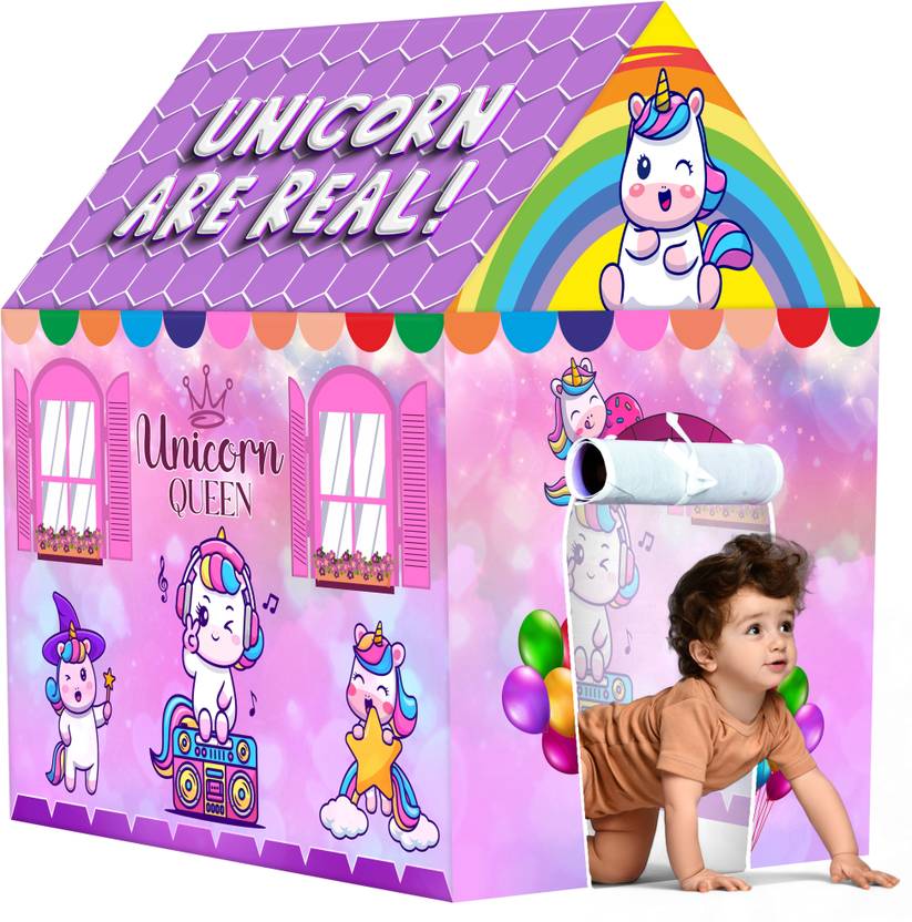 TOOBIL Unicorn Are Real Kids Play Tent House  (Multicolor)