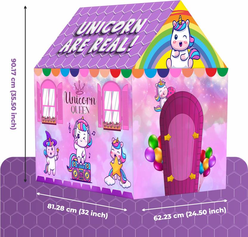 TOOBIL Unicorn Are Real Kids Play Tent House  (Multicolor)