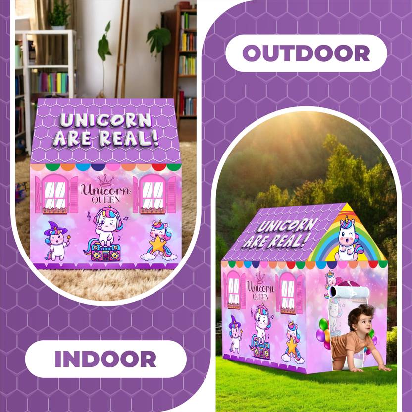 TOOBIL Unicorn Are Real Kids Play Tent House  (Multicolor)