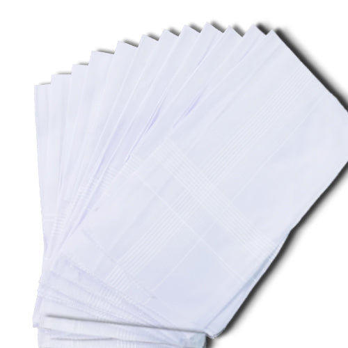 Men's King Size Formal Handkerchiefs for Office Use - Pack of 12 - Springkart 