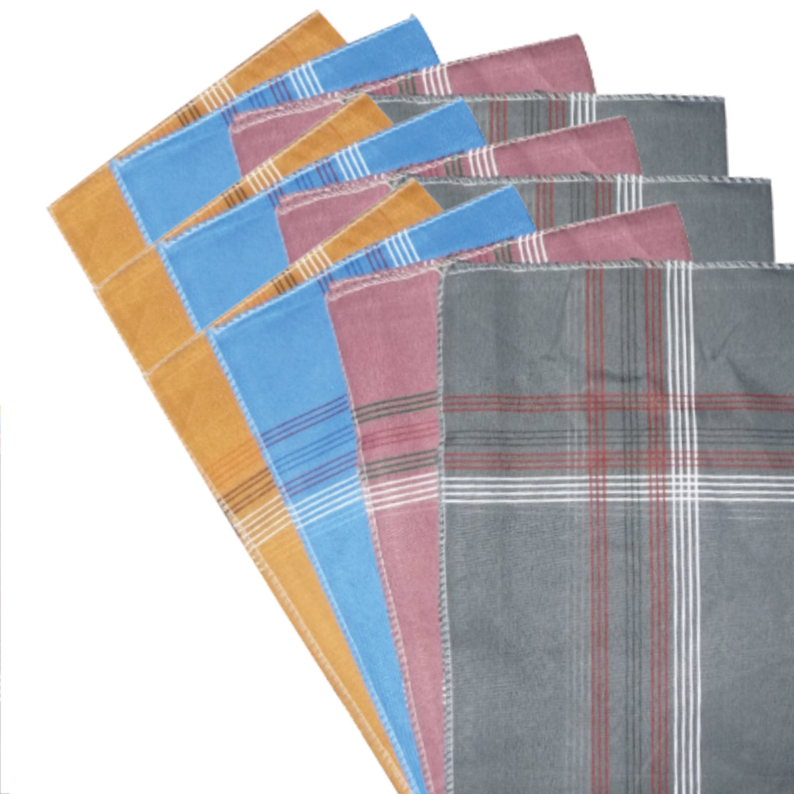 Men's King Size Formal Handkerchiefs for Office Use - Pack of 12 - Springkart 