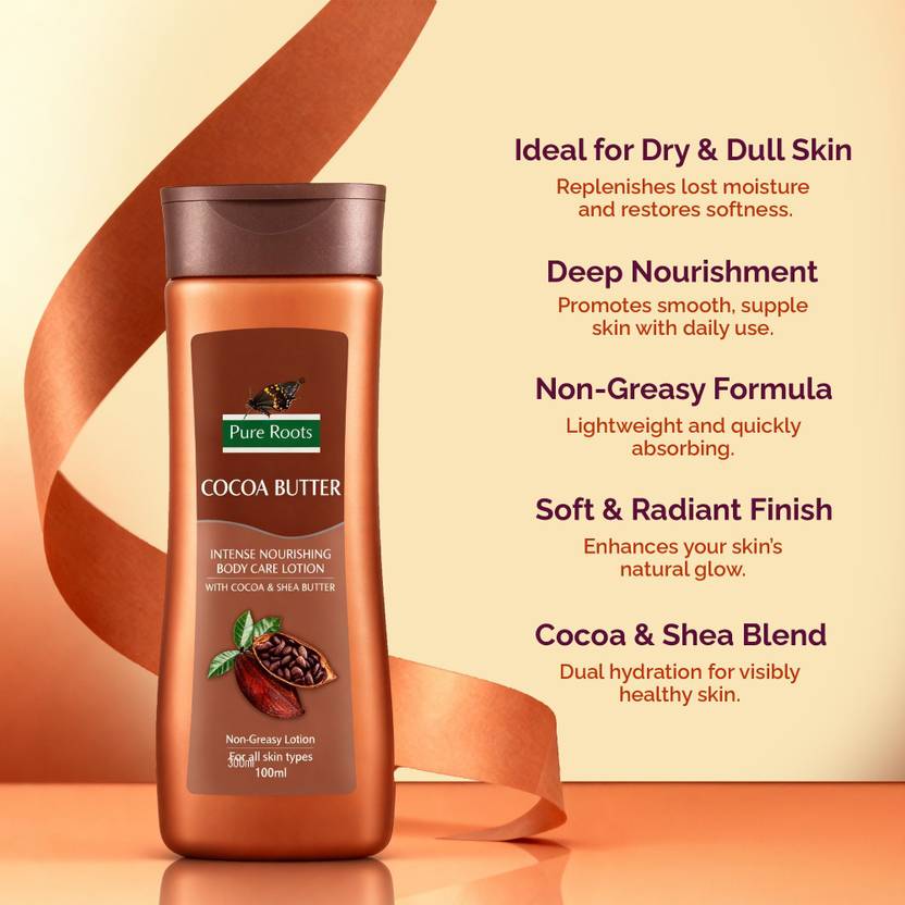 Pure Roots Cocoa Butter Body Care Lotion - Pack of 3 ( 100ml * 3 )  (300 ml)