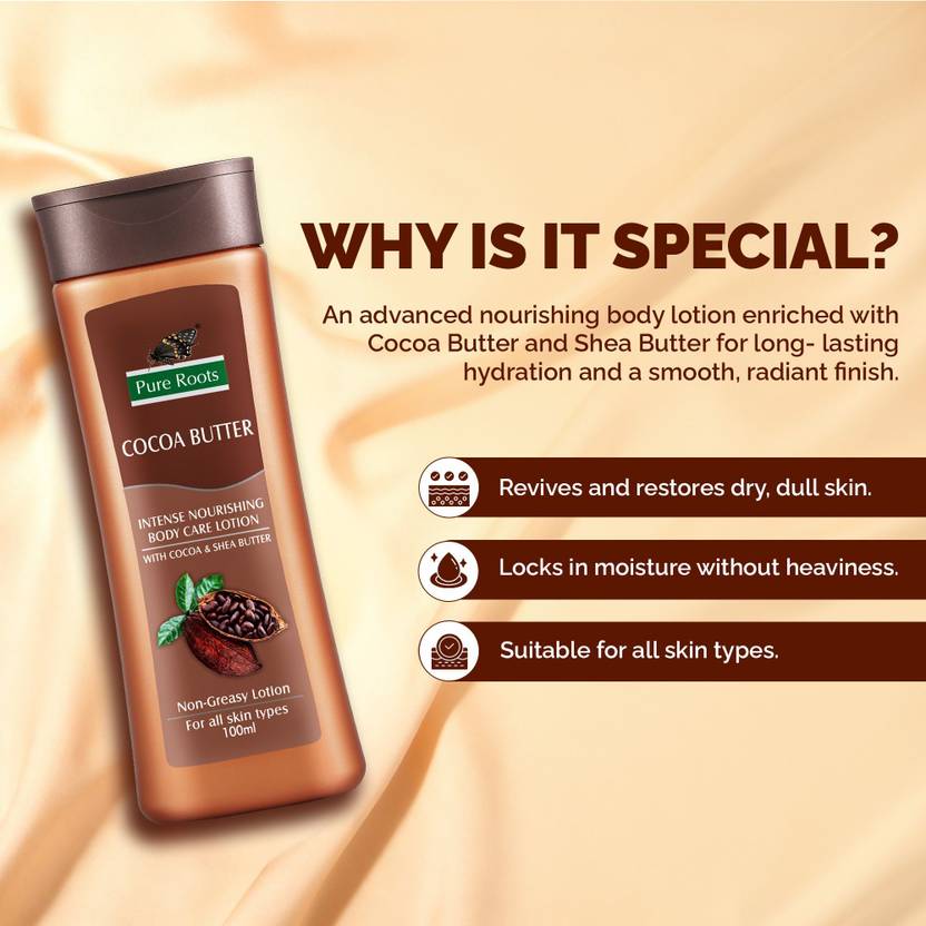 Pure Roots Cocoa Butter Body Care Lotion - Pack of 3 ( 100ml * 3 )  (300 ml)
