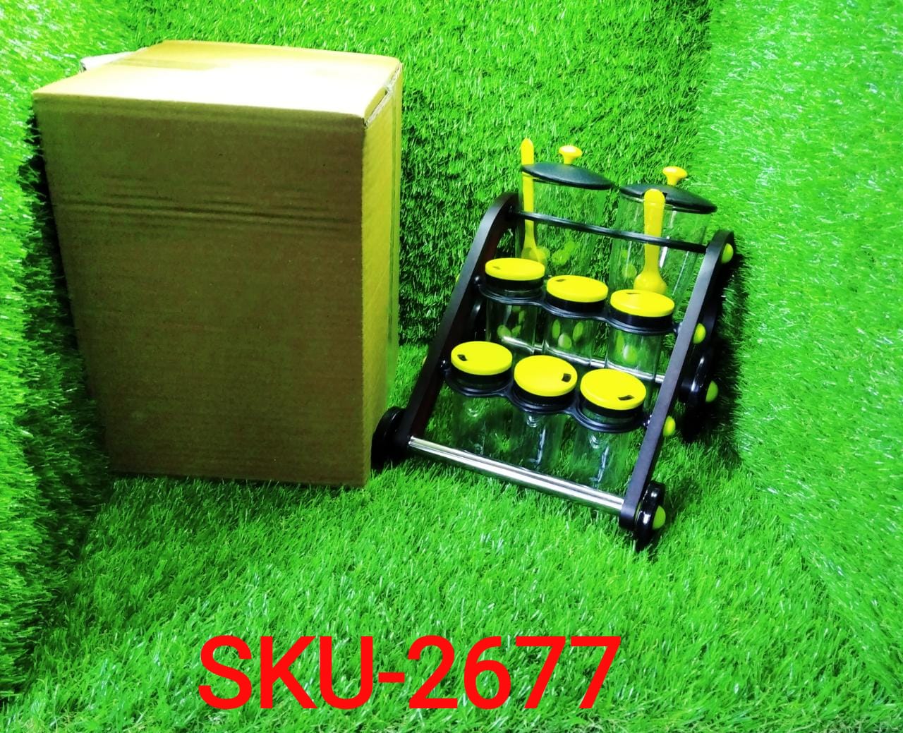 Rajwadi Spice Jar Stand and holder for supporting jars, bottles etc. including all kitchen purposes. - Springkart 