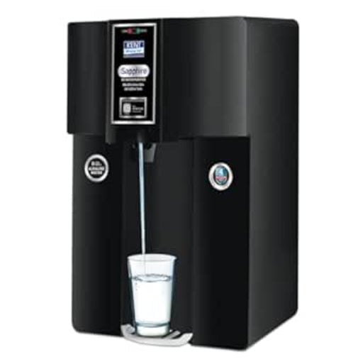 KENT Sapphire-B RO Water Purifier|RO+UF+Inline UV+Alkaline+TDS Control+UV LED in Tank |Fully Automatic On & OFF Operation|.0001 Micron RO Membrane|20 LPH|8L| Ideal For Borewell/Tanker/Municipal Water