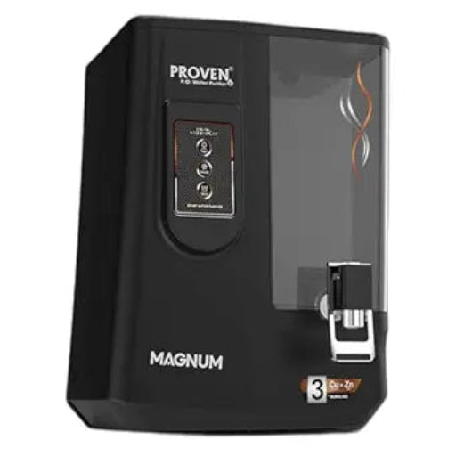 Proven Magnum RO Water Purifier for Home | RO+UV+UF+Copper+Zinc+Alkaline | TDS Adjuster | Borewell Water | LED Indicator | 8L Tank | ISI Certified | 1-Year Warranty | Wall Mount | Made in India