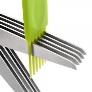 Multifunction Vegetable Stainless Steel Herbs Scissor with 5 Blades - Springkart 