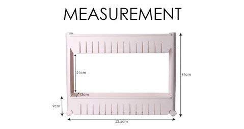Multipurpose 2 Layer Slim Side Space Saving Storage Organizer Rack Shelf - Springkart 