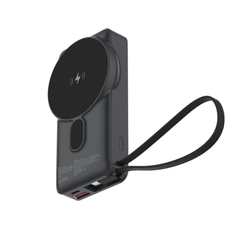 Stuffcool Nemo 10000mAh Compact Magnetic Wireless Charging Power Bank up to 15W for iPhone 20W Built-in Type-C Cable 22.5W USB-A Fast Charging Digital Display BIS CE RoHS Made in India