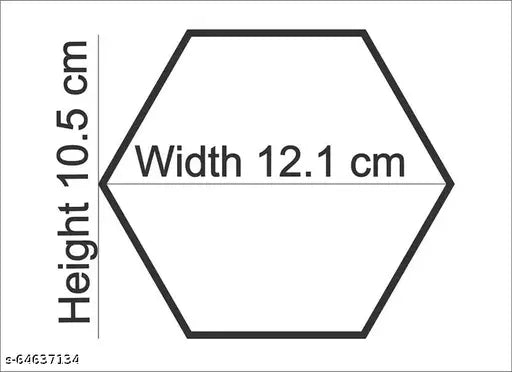 7 Hexagon silver mirror sticker