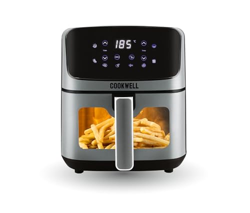 Cookwell Air Fryer - 5L With See Through Window - 1400W (Grey & Black) : Amazon.in: Home & Kitchen