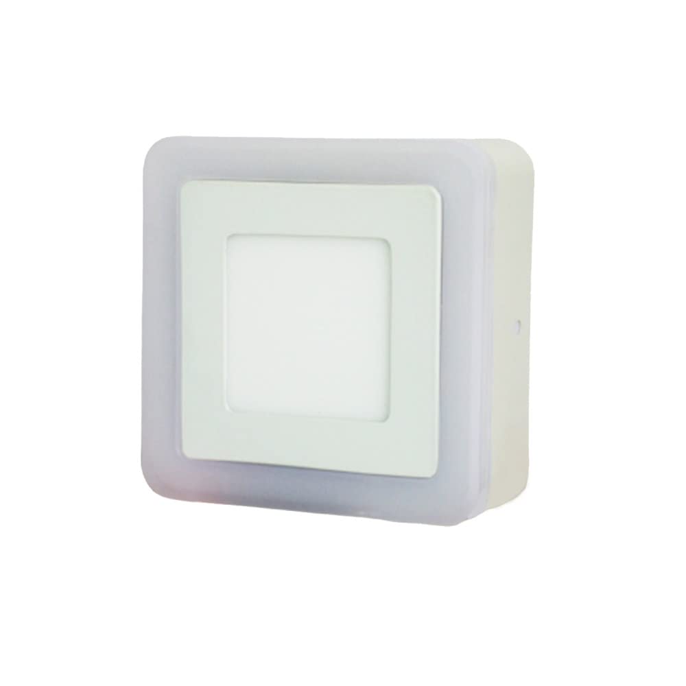 D'Mak 6 Watt Square Surface Dual LED Panel Light White and Pgb Lamp Downlight AC 100-265V Lights with IC Driver Energy Super Saver (Pink, Green, Blue, 6 W)