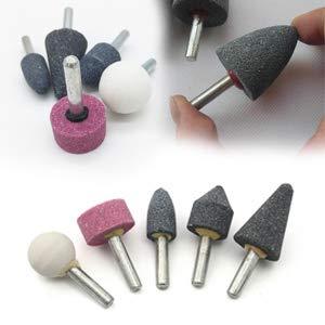 5-piece multicolour abrasive stone set.