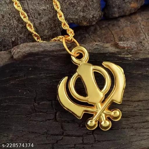 Gancio per auto Sikh Khanda placcato oro, ciondolo punjabi mozzafiato per specchietto retrovisore, nuovo - Italia Gancio per auto Sikh Khanda placcato oro, ciondolo punjabi mozzafiato per specchietto retrovisore, nuovo - Italia