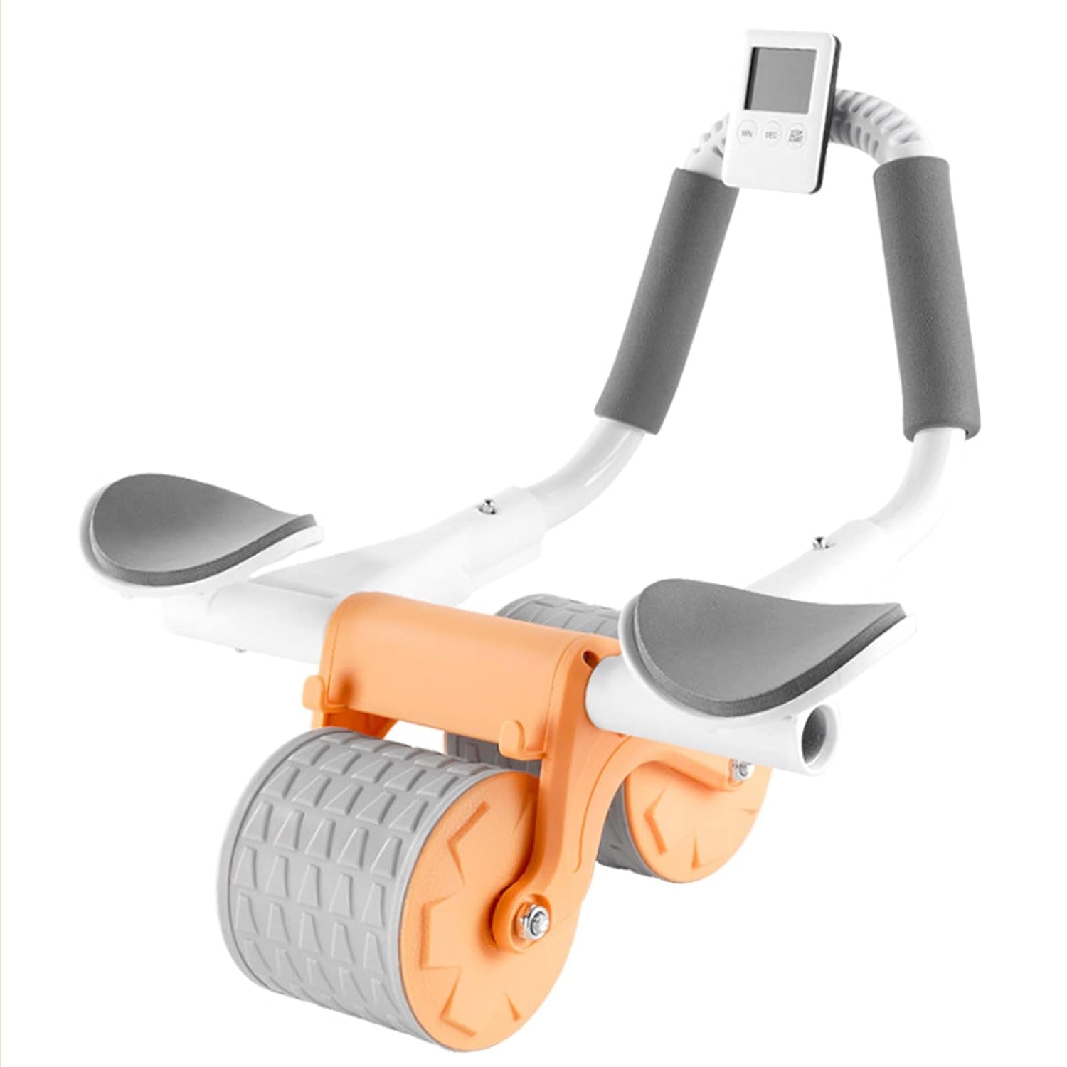 Automatic Rebound Abdominal Wheel, Ab Roller Wheel with Timer Elbow Support for Beginners, Exercise Double Wheel with Knee Mat Holder for Body Fitness Strength Training Home Gym - Springkart 