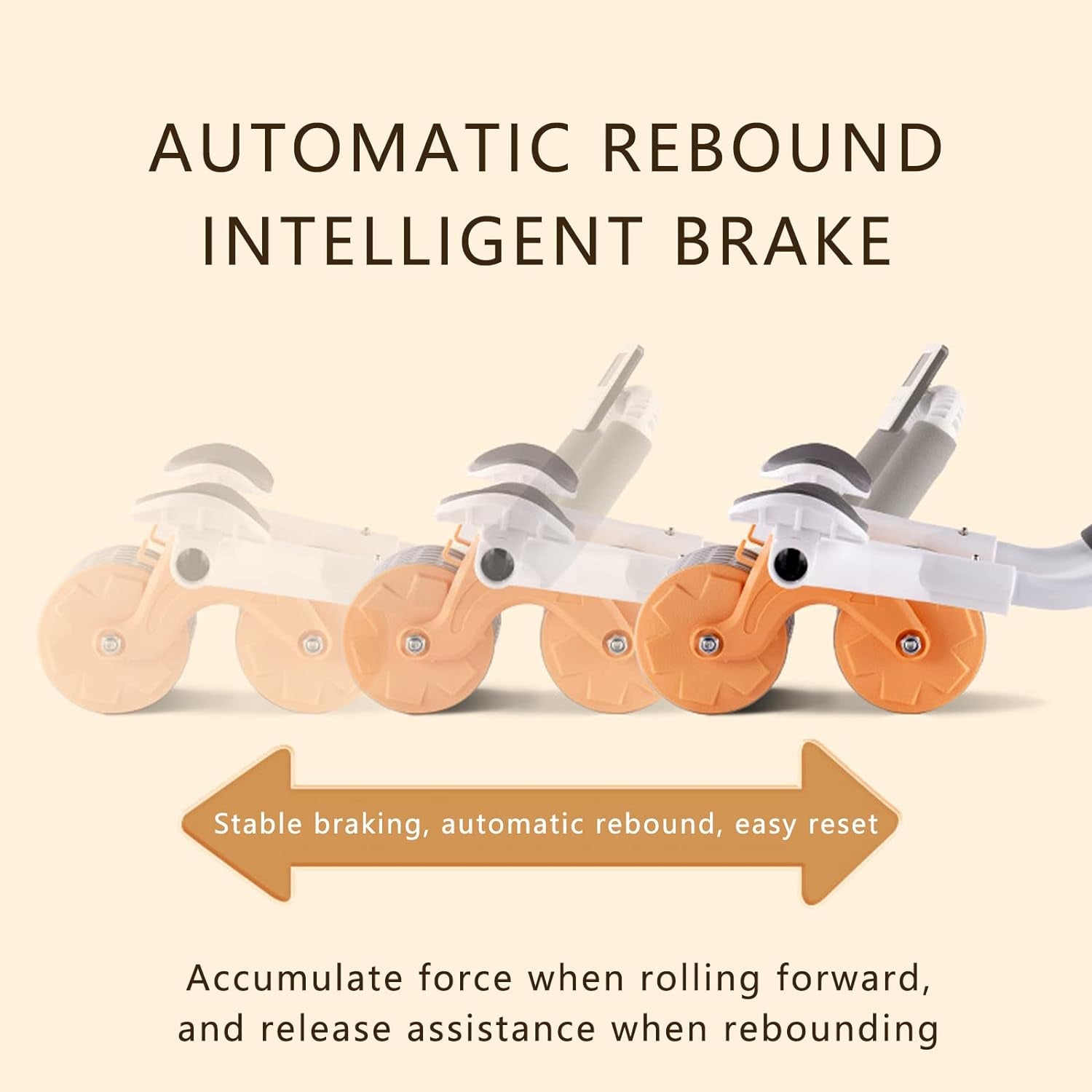 Automatic Rebound Abdominal Wheel, Ab Roller Wheel with Timer Elbow Support for Beginners, Exercise Double Wheel with Knee Mat Holder for Body Fitness Strength Training Home Gym - Springkart 