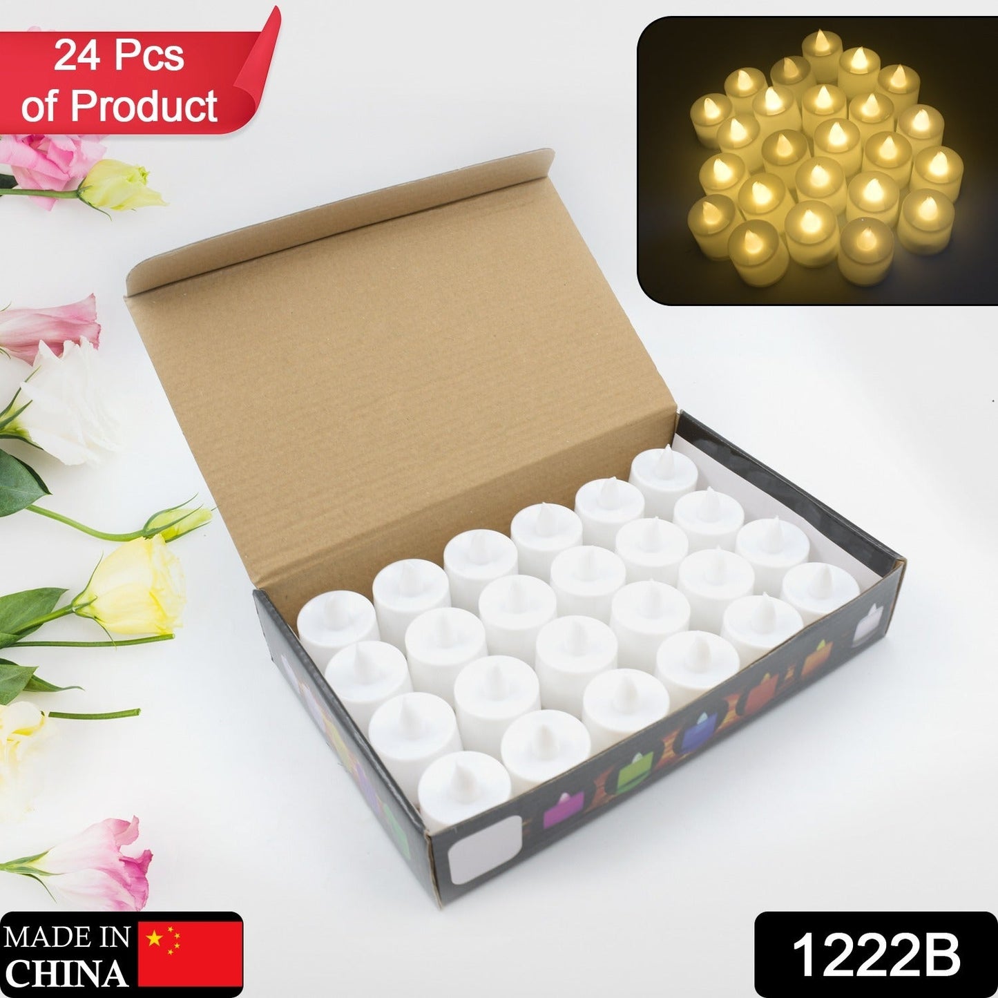 Festival Decorative - LED Tealight Candles | Battery Operated Candle Ideal for Party, Wedding, Birthday, Gifts (24pc) ( Diya , Divo , Diva , Deepak , Jyoti , - Springkart 