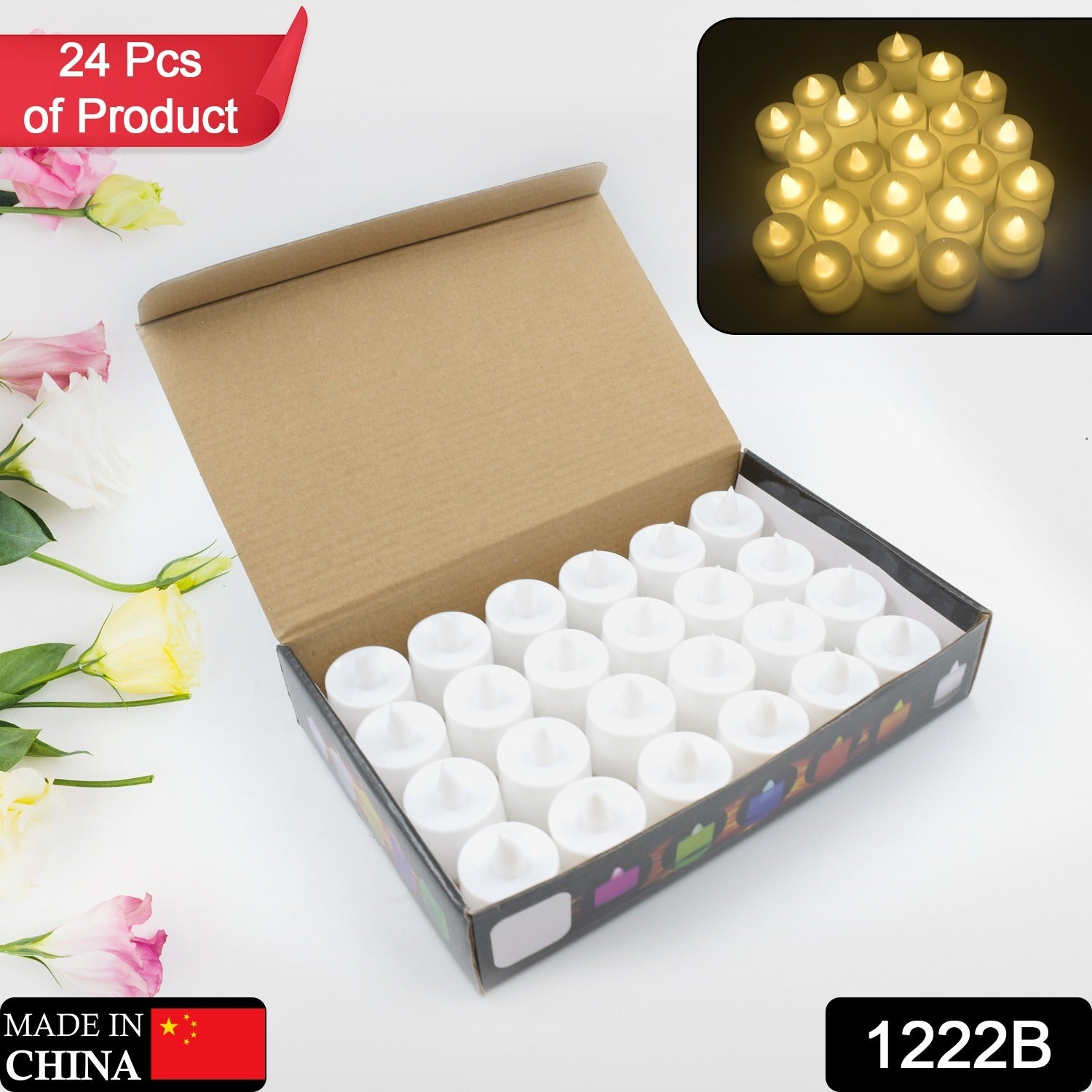 Festival Decorative - LED Tealight Candles | Battery Operated Candle Ideal for Party, Wedding, Birthday, Gifts (24pc) ( Diya , Divo , Diva , Deepak , Jyoti , - Springkart 