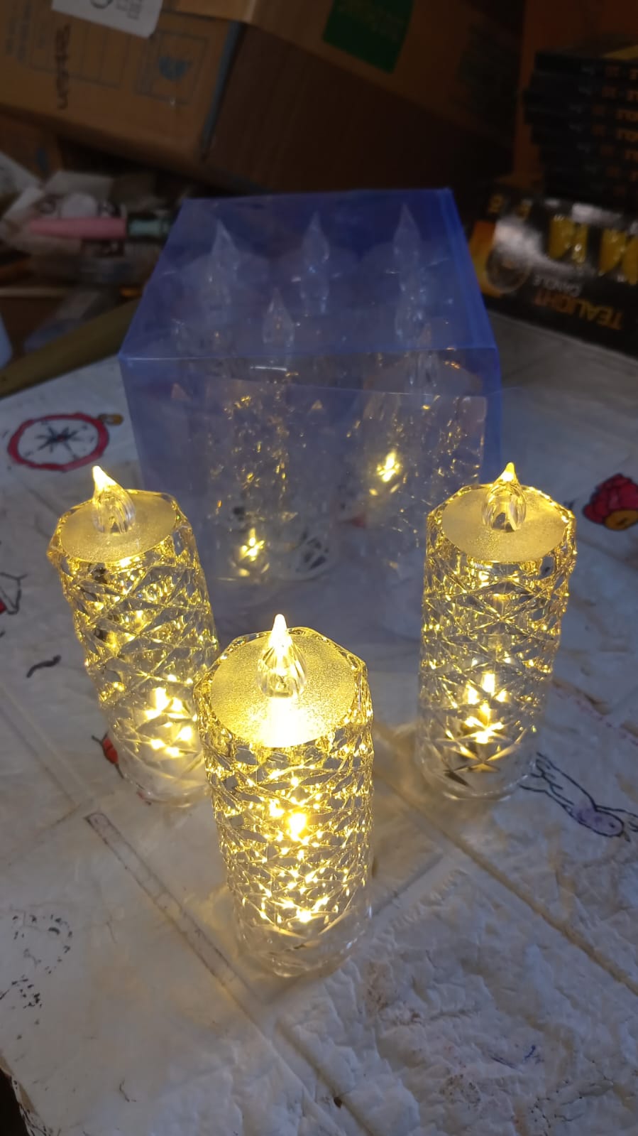 Rose Candles LED Flameless and Smokeless Decorative Acrylic Transparent Candles Led Tea Light Candle Perfect for Gifting, Home, Diwali, Christmas, Crystal Candle Lights (1 Pc) (MOQ :- 12 pc ) - Springkart 
