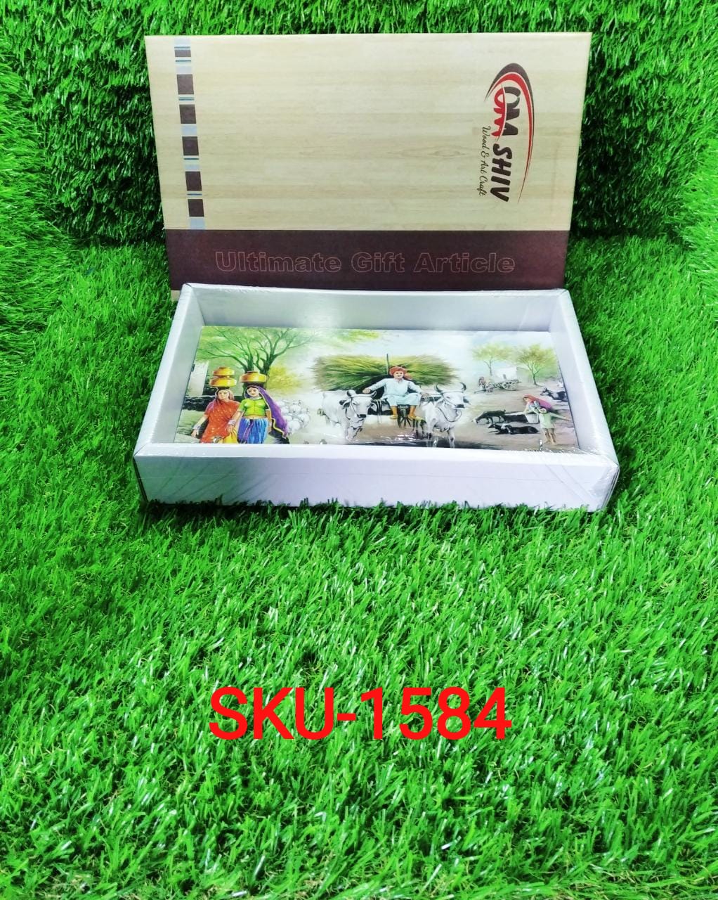Decorative Wooden Landscape Art with Hooks for Wall Hanging - Springkart 