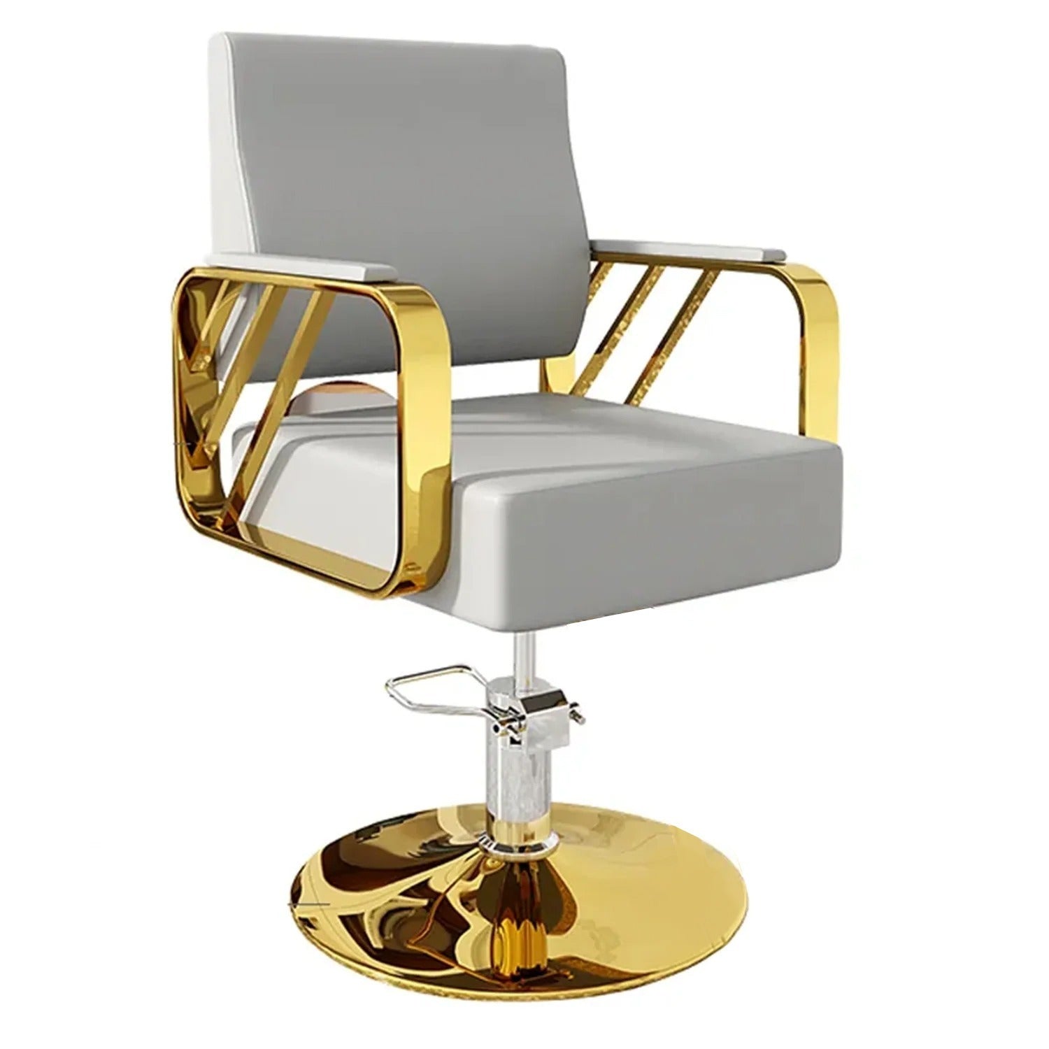 Modern Regular Chair with Hydraulic Lift for Home Office Hotel Cafe Chair (1 Unit Silver & Gold) - Springkart 