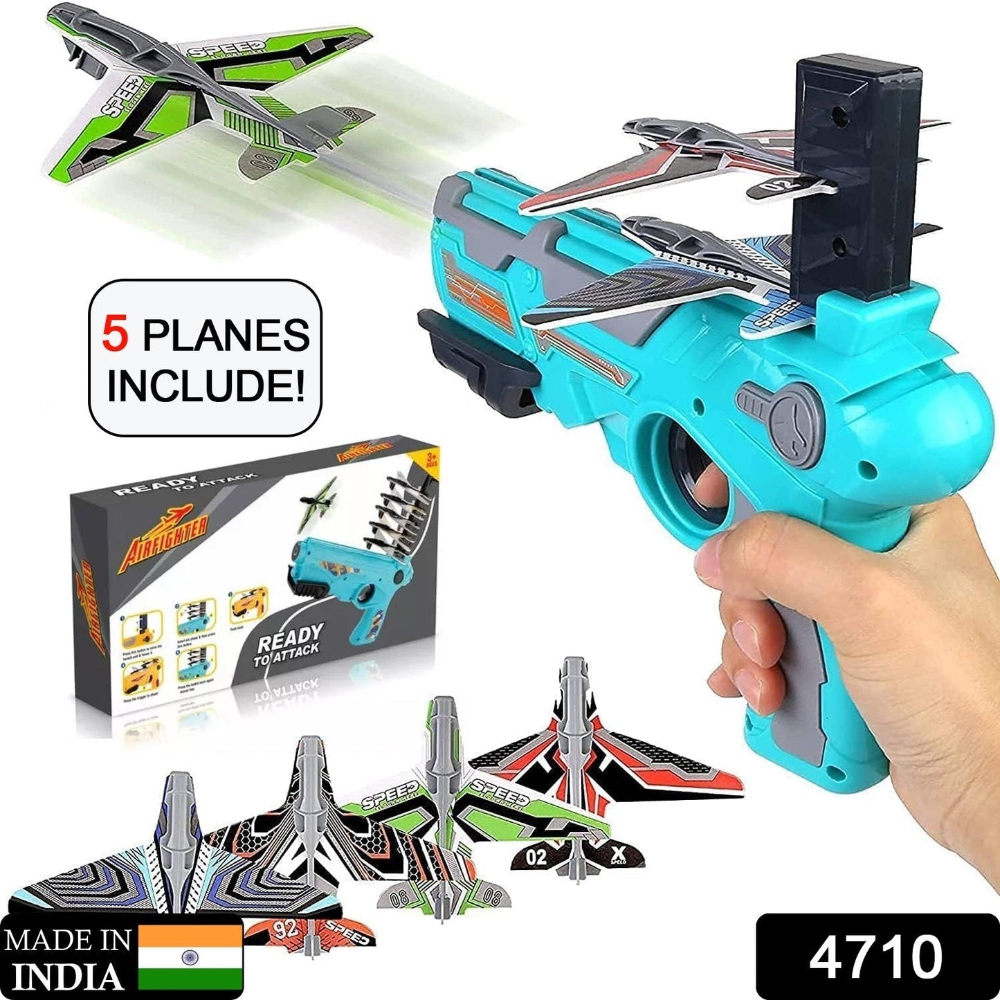 Airplane Launcher Toy with Foam Planes, 5-Pack - Springkart 