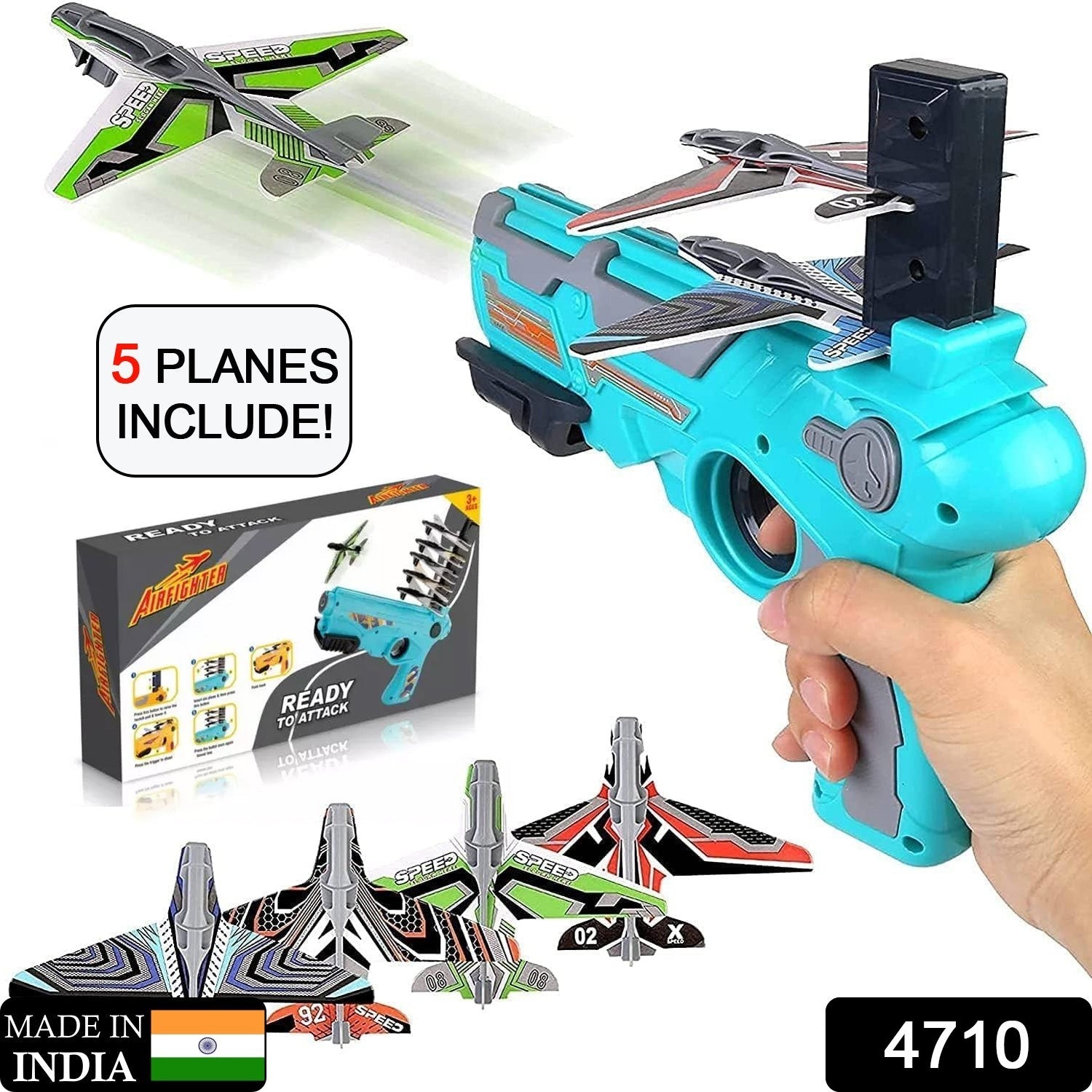 Airplane Launcher Toy with Foam Planes, 5-Pack - Springkart 