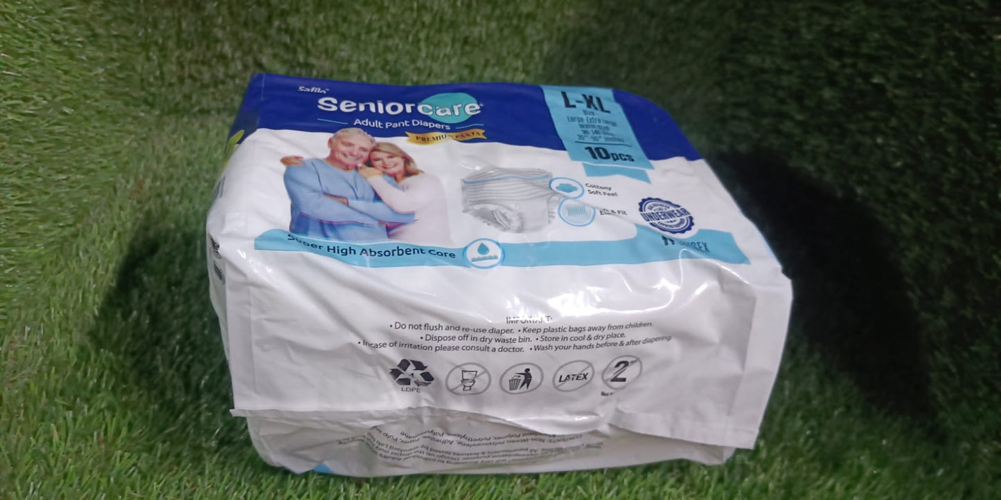 Large - Extra Large Senior care Adult Pull Up Diaper Pants (Waist Size (90-140 Cm | 35 -55 Inch) Adult Diapers ( Large - Extra Large L-XL10Pc) - Springkart 