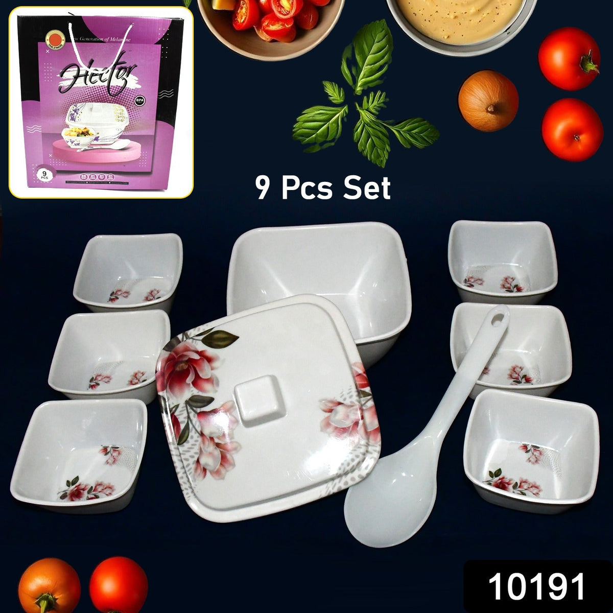 Hector High Quality Dinning Dinner / Pudding Set (9 Pcs set) - Springkart 