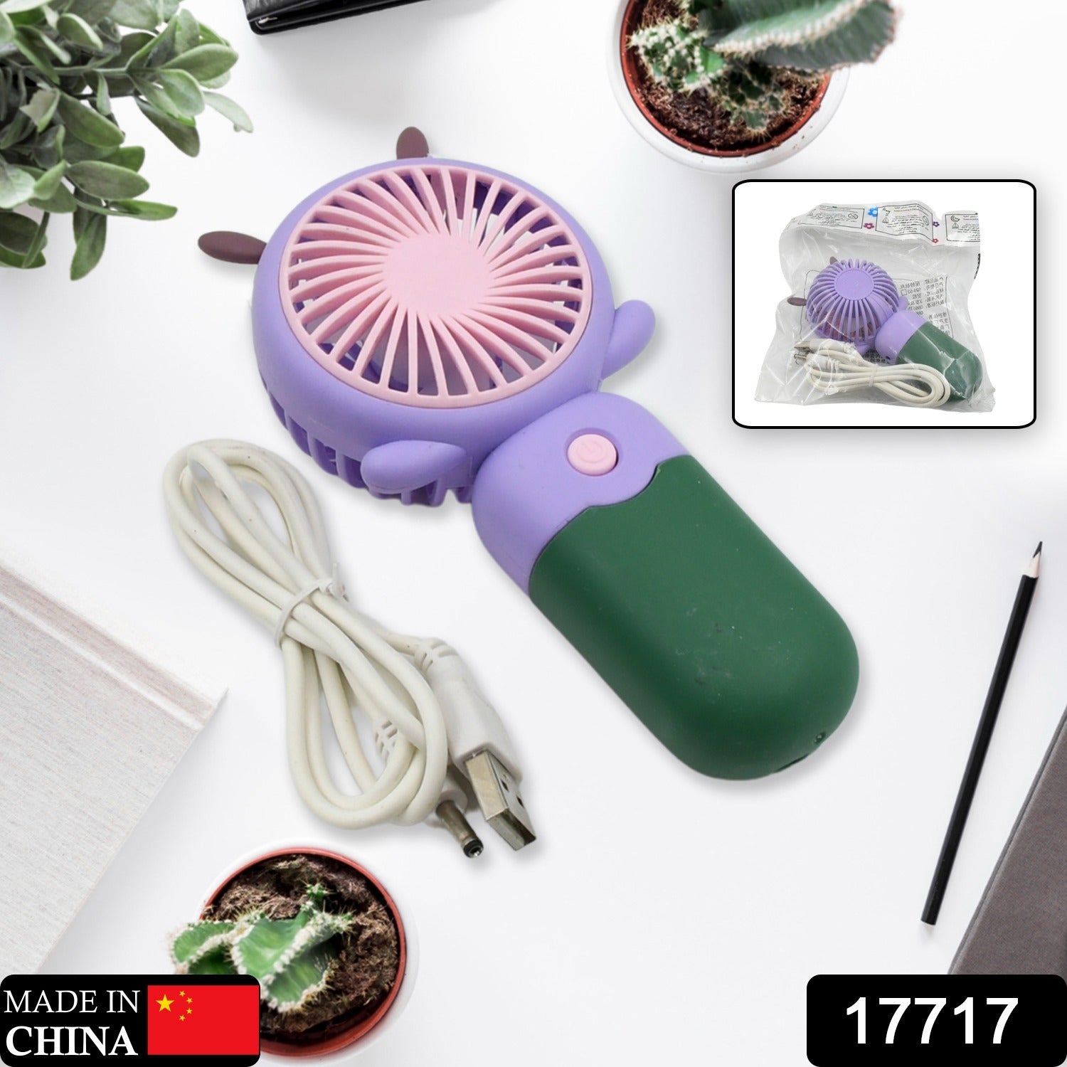 Mini USB Handheld Fan, Portable and lightweight Mini Fan for Home, Office, Travel and Outdoor Use (1 Pc) - Springkart 