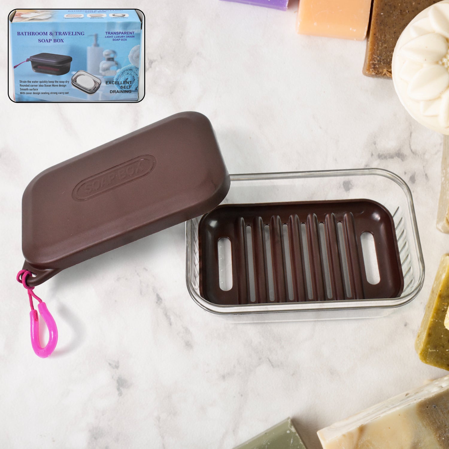 Bathroom Travel Plastic Soap Box With Lid (1 Pc) - Springkart 