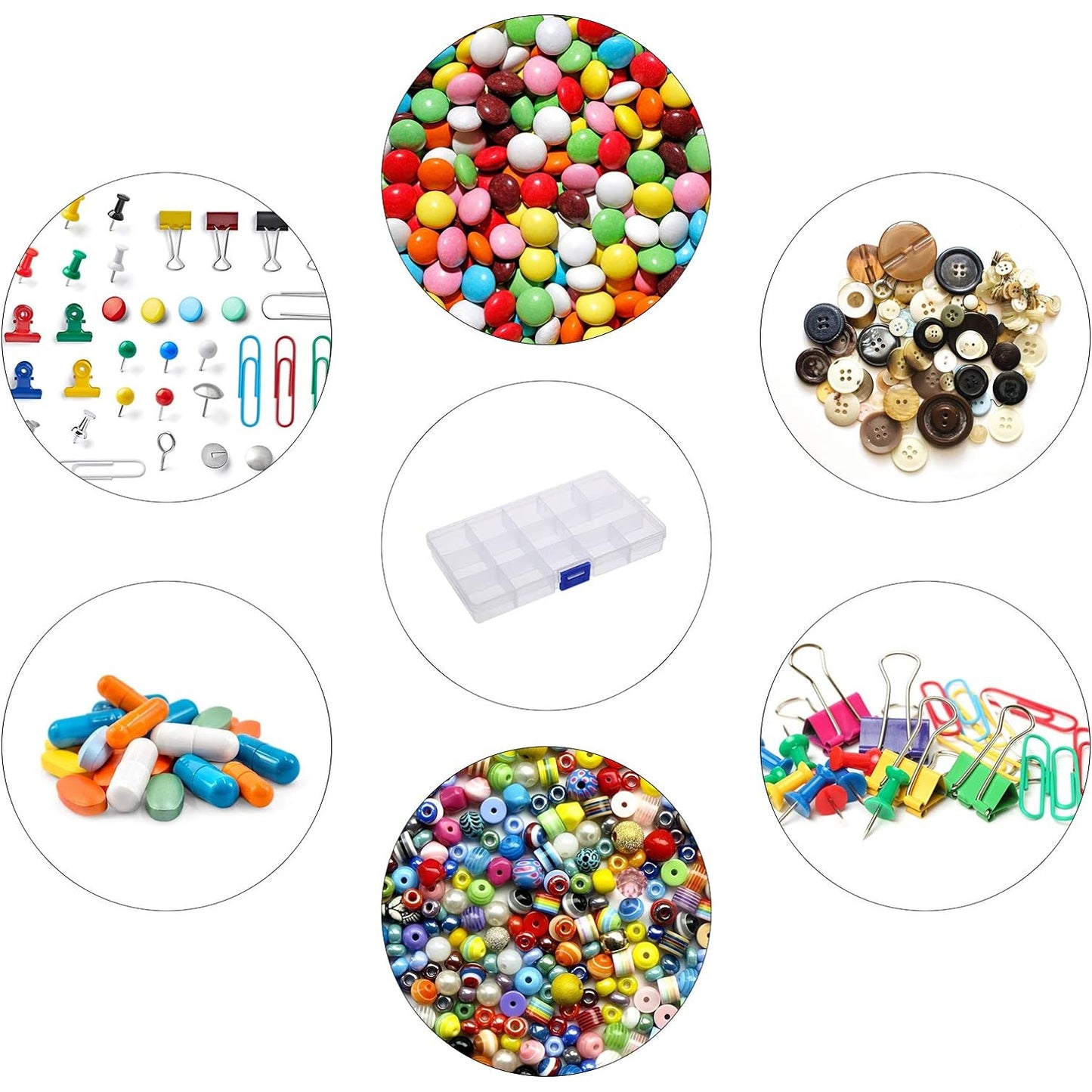 12912 15 Grids Jewelry Organizer Plastic Jewelry Organizer Box Clear Jewelry Organizer Box Plastic Bead Organizers With Adjustable Dividers For Herbs Pills Bead Jewelry And Other Small Item (1 Pc) - Springkart 