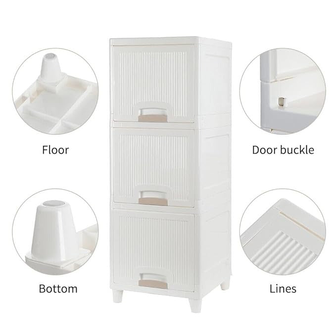 3-Layer Plastic Storage Drawer Organizer – Multi-Purpose Cabinet for Home, Office & Kids Room