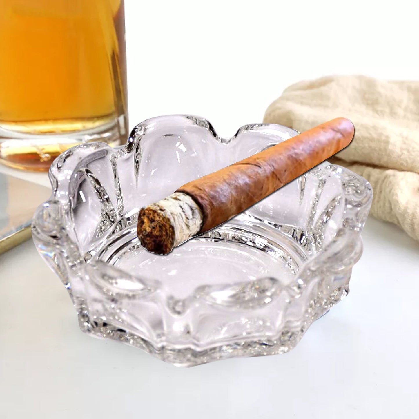 Sanford Cigar Cigarette Ashtray Round Tabletop for Home Office Indoor Outdoor Home Decor - Springkart 