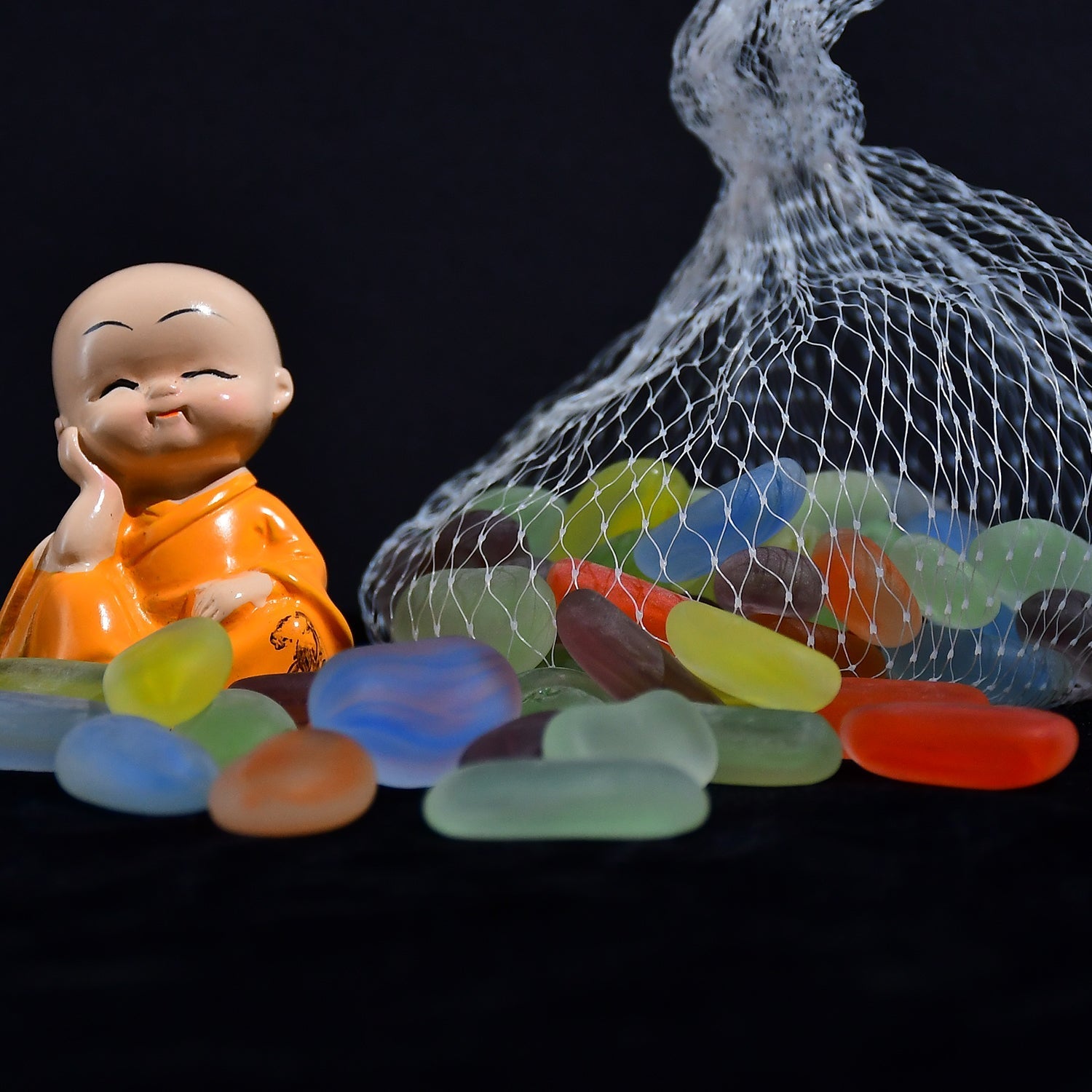 Glass Gem Stone, Flat Round Marbles Pebbles for Vase Fillers, Attractive pebbles for Aquarium Fish Tank. - Springkart 