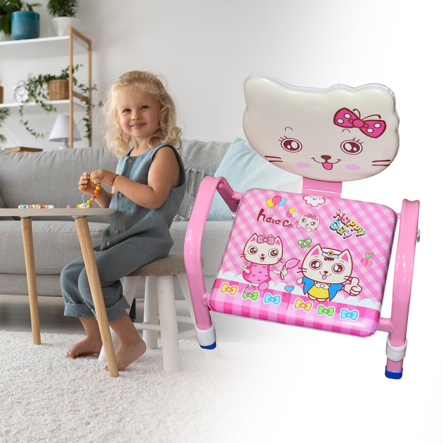 Cartoon Baby Chair Strong Steel Cushion & Comfortable Baby Chair High Quality Chair (1 Pc) - Springkart 